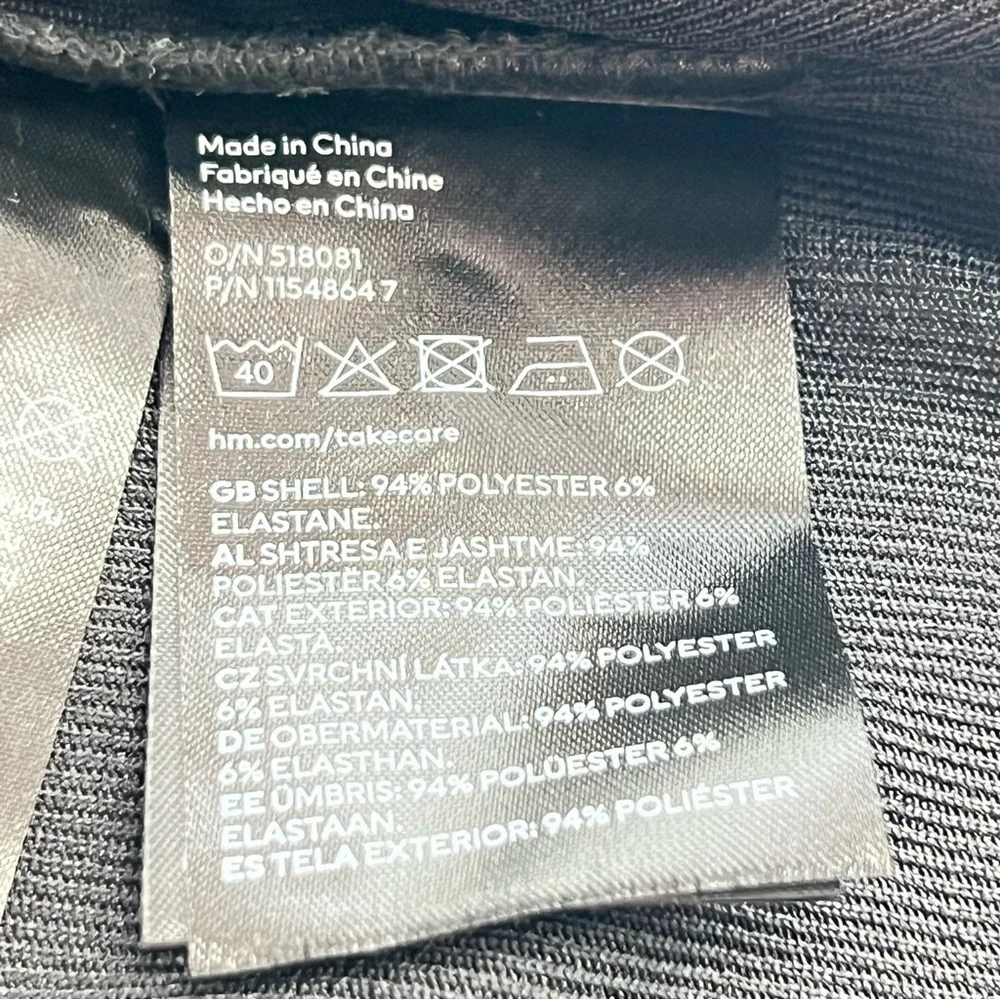 H&M Black Draped Strappy Deep V Slip Dress Top-Size S - Picture 8 of 9